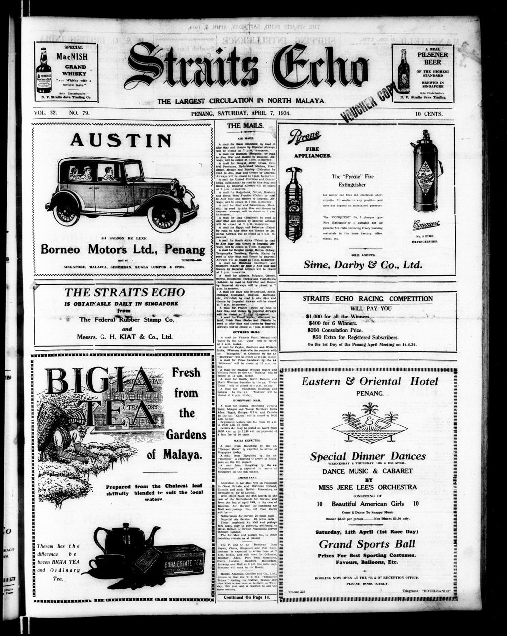 Miniature of Straits Echo 07 April 1934