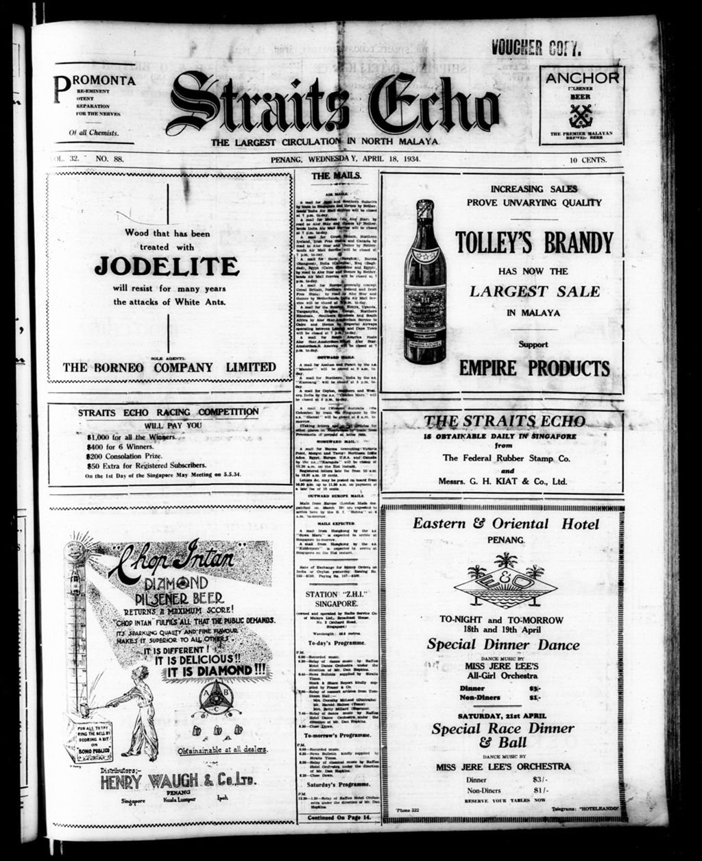 Miniature of Straits Echo 18 April 1934