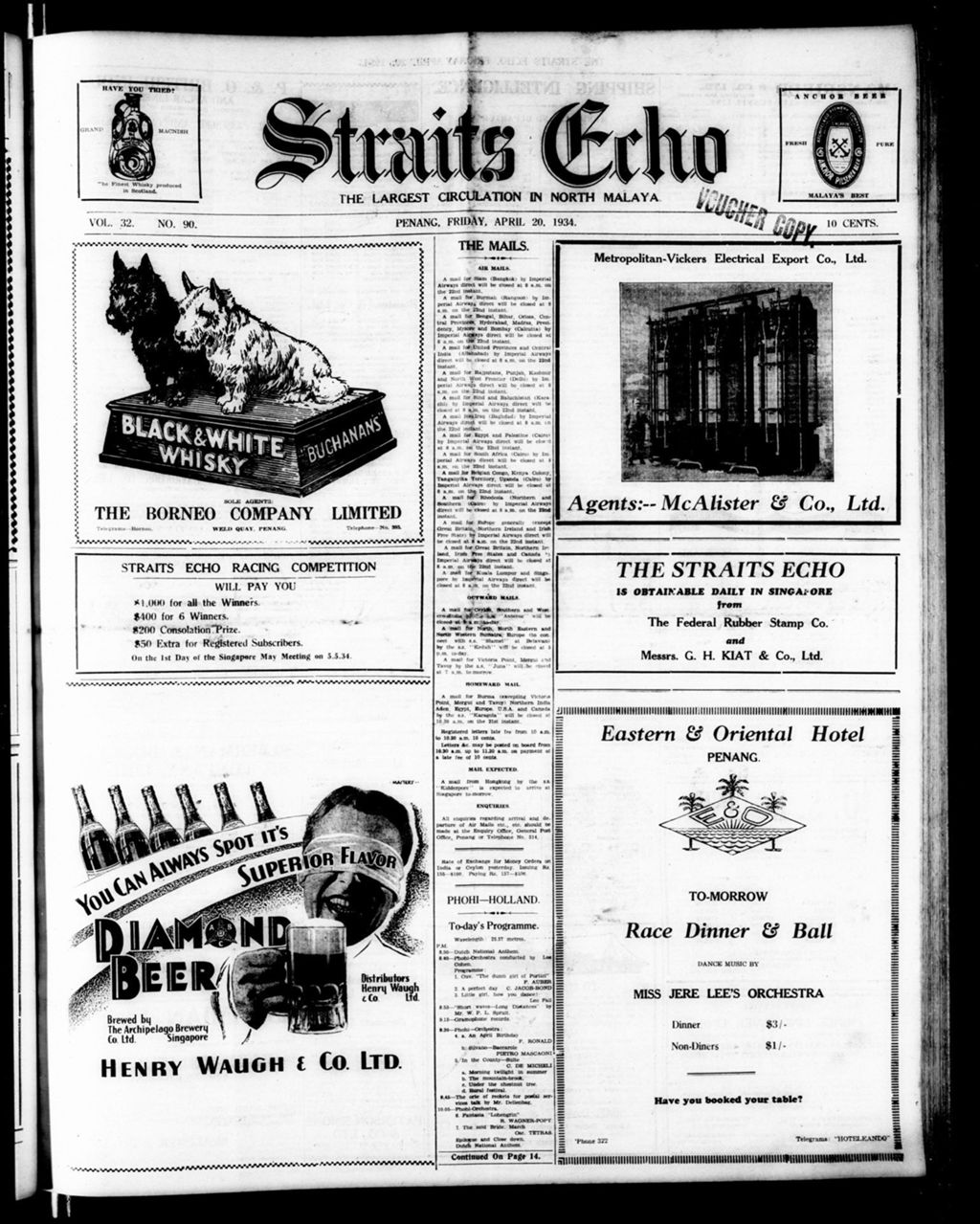 Miniature of Straits Echo 20 April 1934