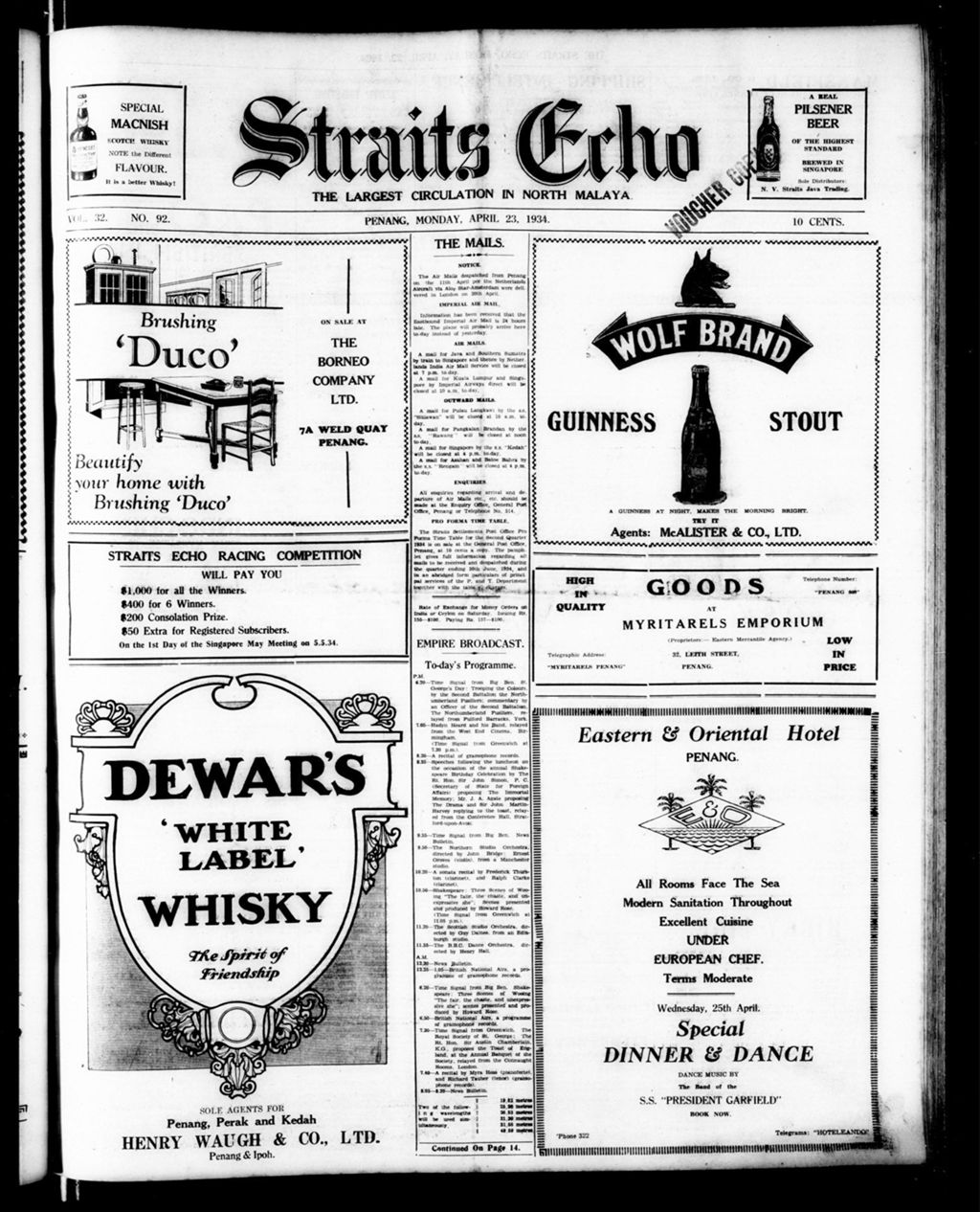 Miniature of Straits Echo 23 April 1934