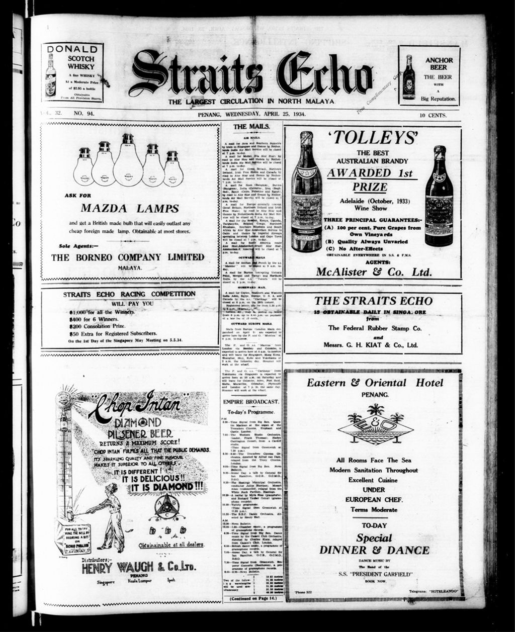 Miniature of Straits Echo 25 April 1934