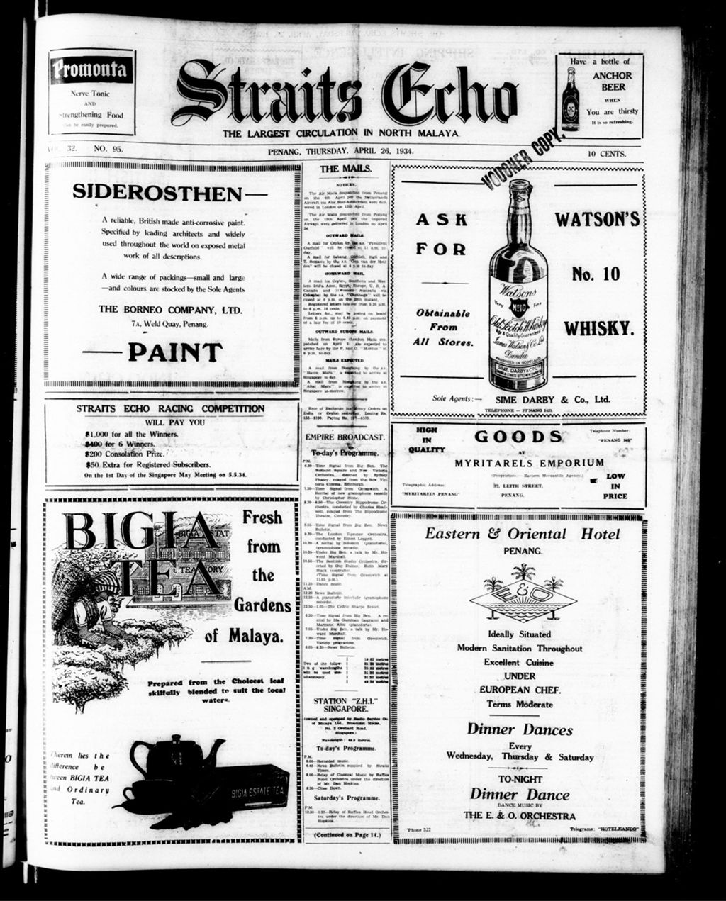 Miniature of Straits Echo 26 April 1934