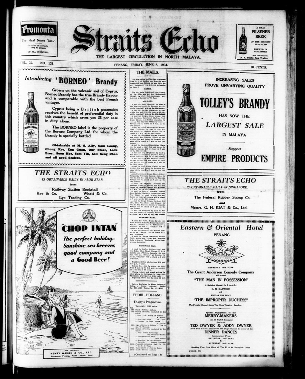 Miniature of Straits Echo 08 June 1934