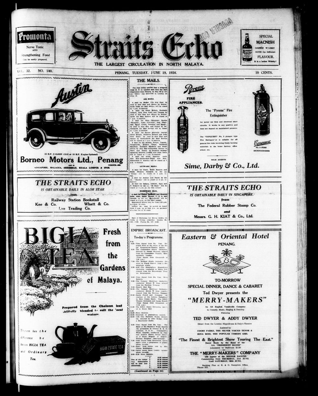 Miniature of Straits Echo 19 June 1934