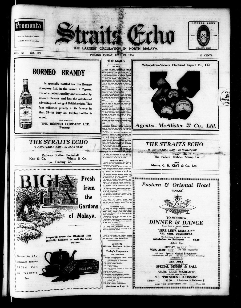 Miniature of Straits Echo 29 June 1934