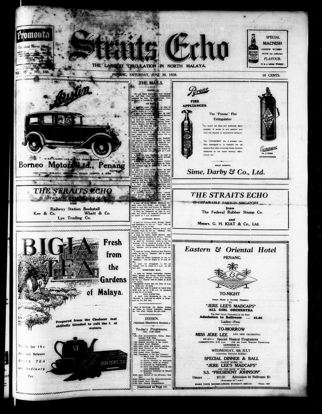 Miniature of Straits Echo 30 June 1934