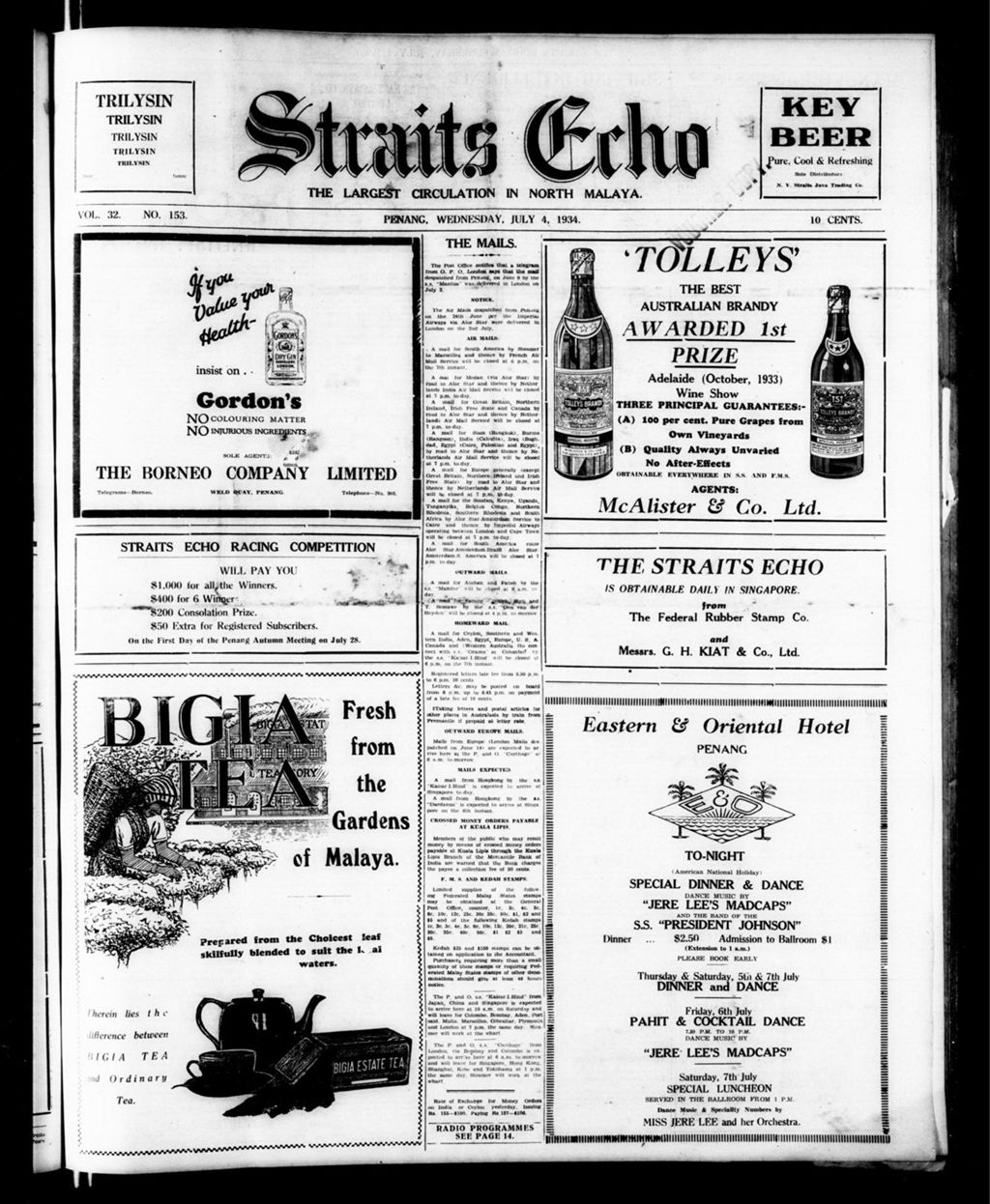 Miniature of Straits Echo 04 July 1934