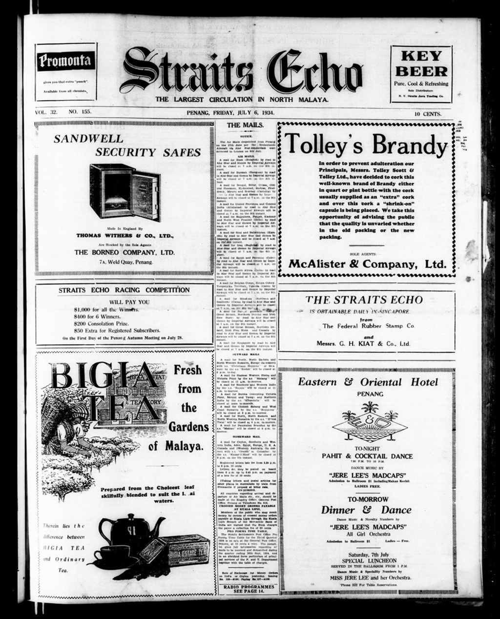 Miniature of Straits Echo 06 July 1934