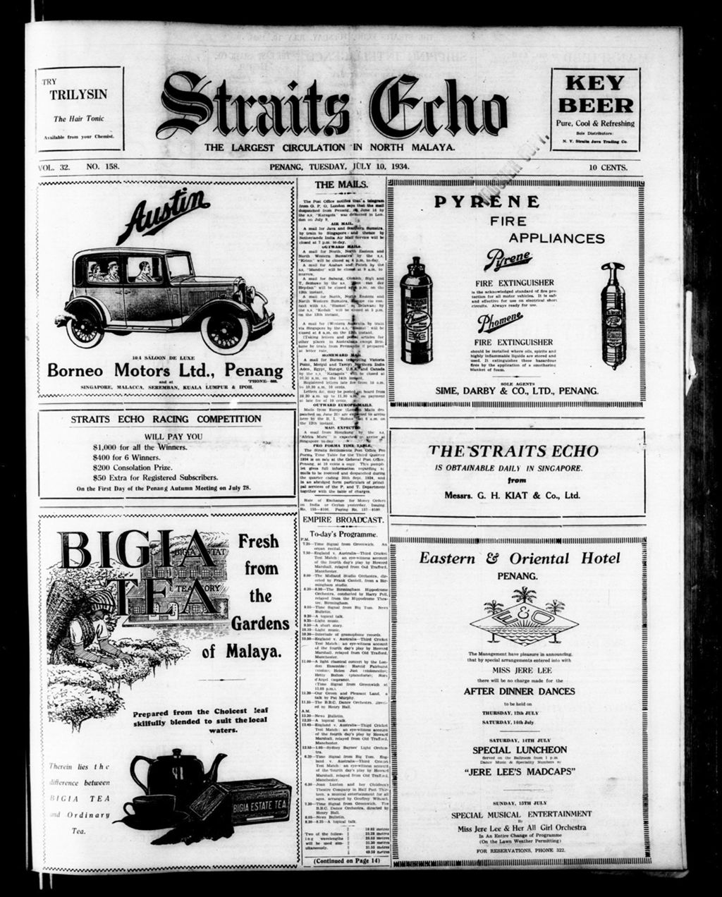 Miniature of Straits Echo 10 July 1934