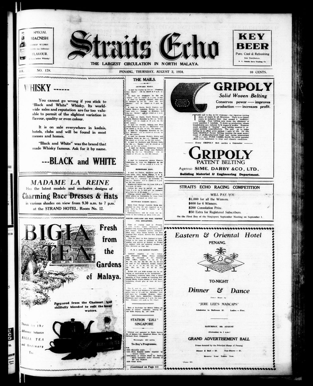 Miniature of Straits Echo 02 August 1934