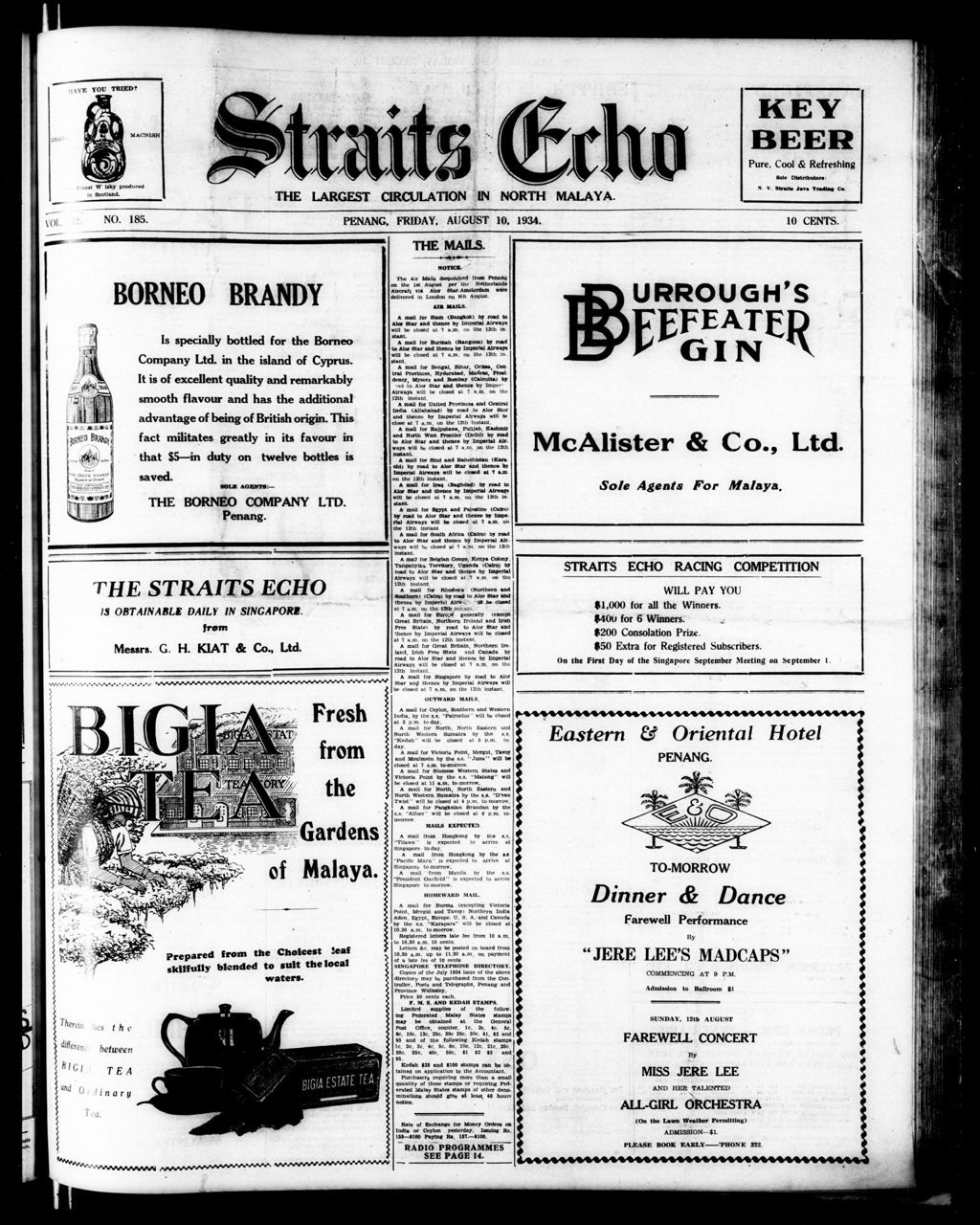 Miniature of Straits Echo 10 August 1934