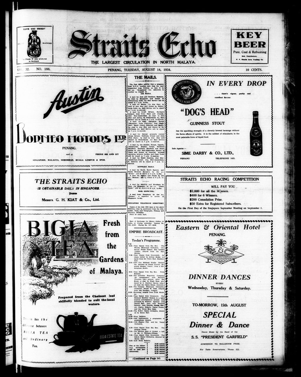 Miniature of Straits Echo 14 August 1934