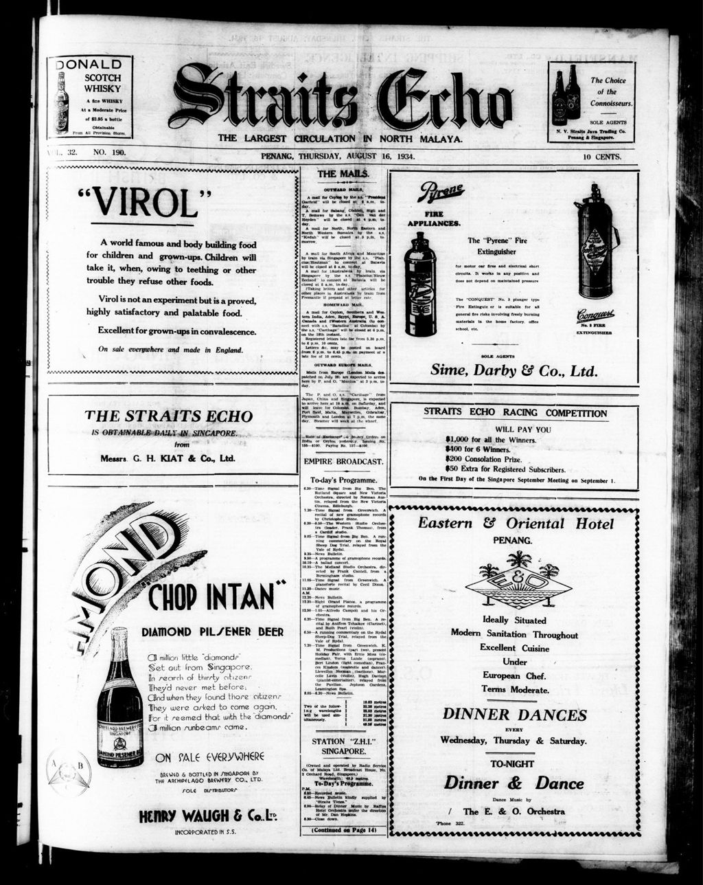 Miniature of Straits Echo 16 August 1934