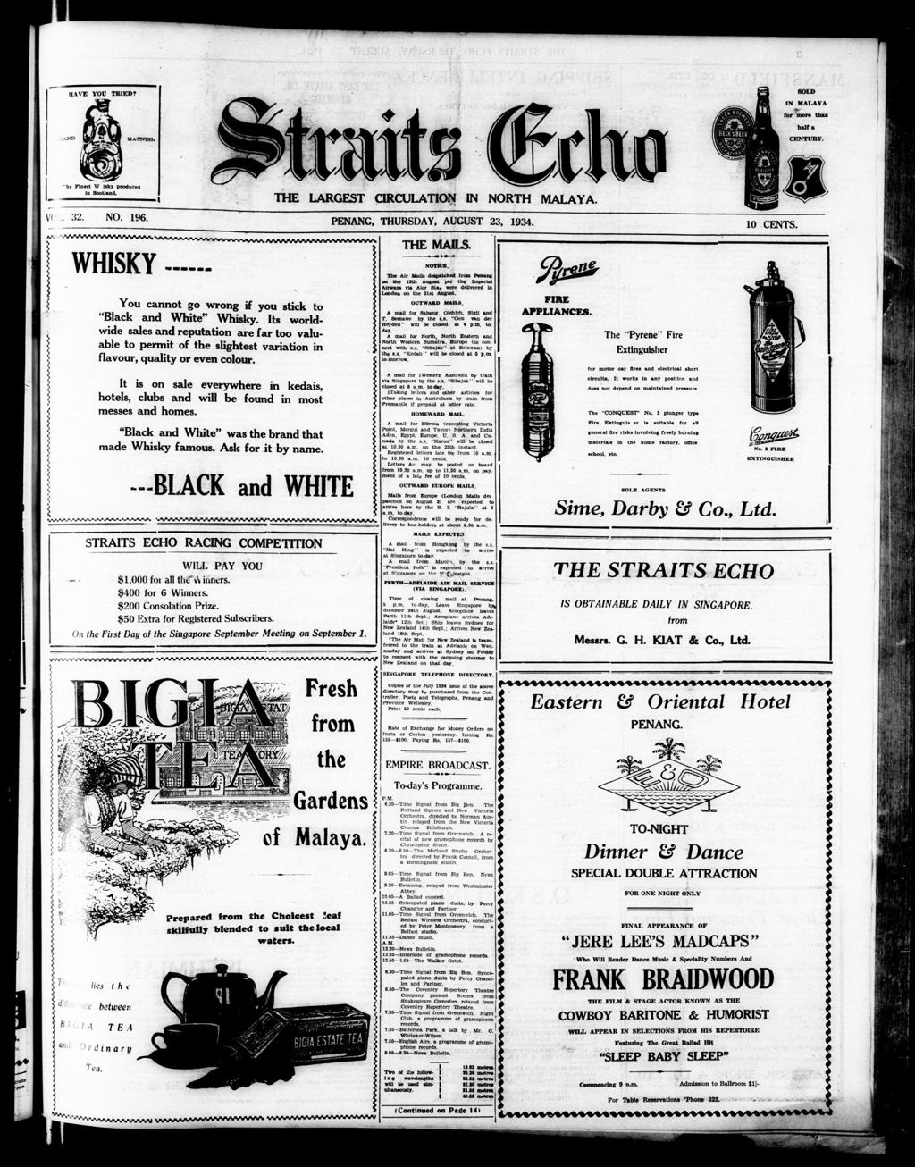 Miniature of Straits Echo 23 August 1934