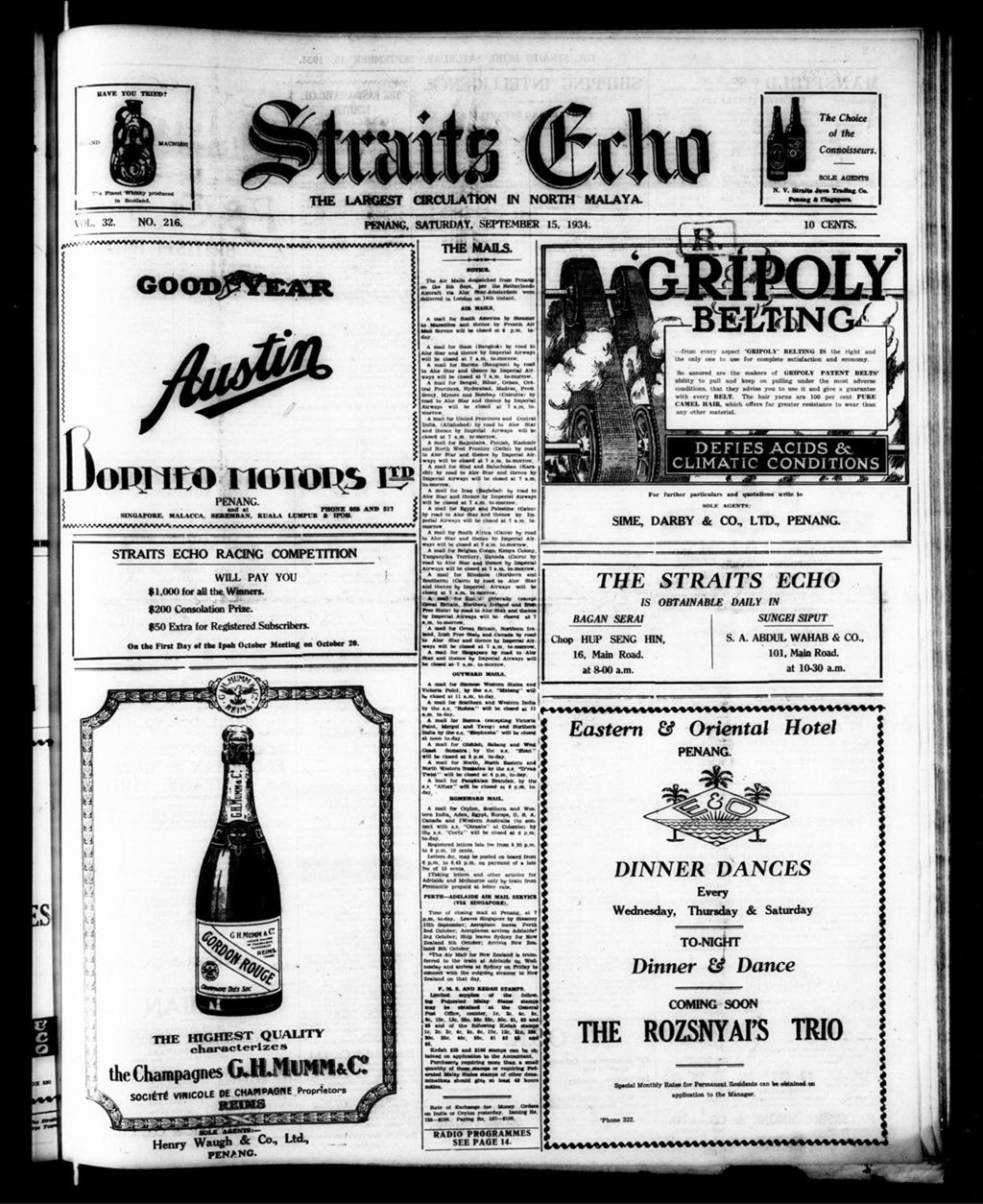 Miniature of Straits Echo 15 September 1934