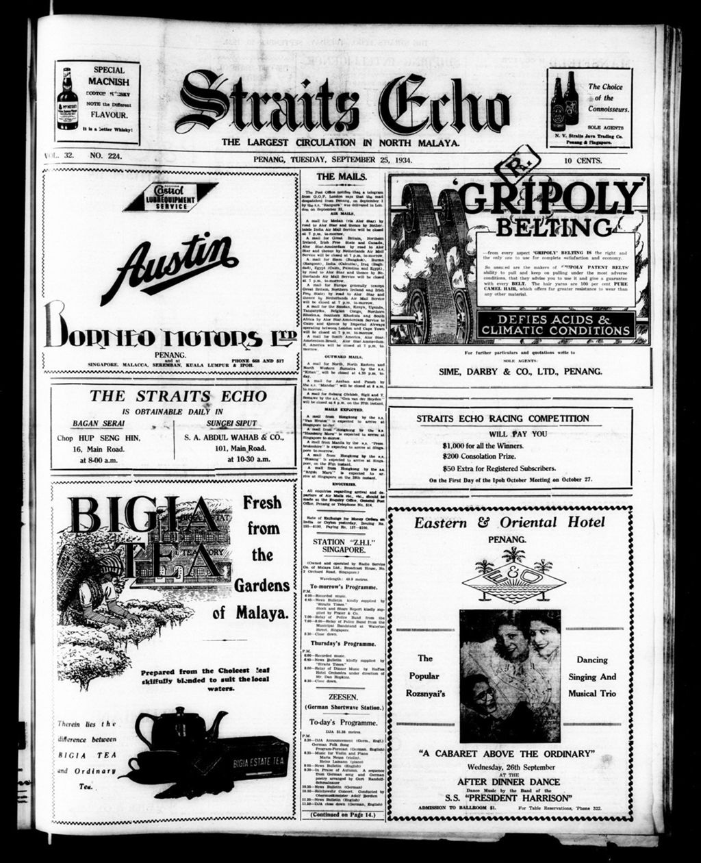 Miniature of Straits Echo 25 September 1934