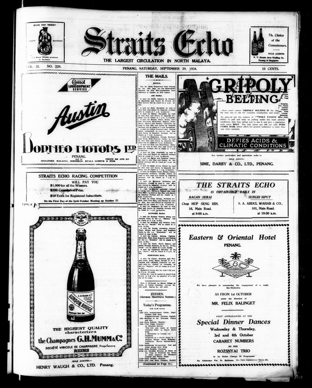 Miniature of Straits Echo 29 September 1934