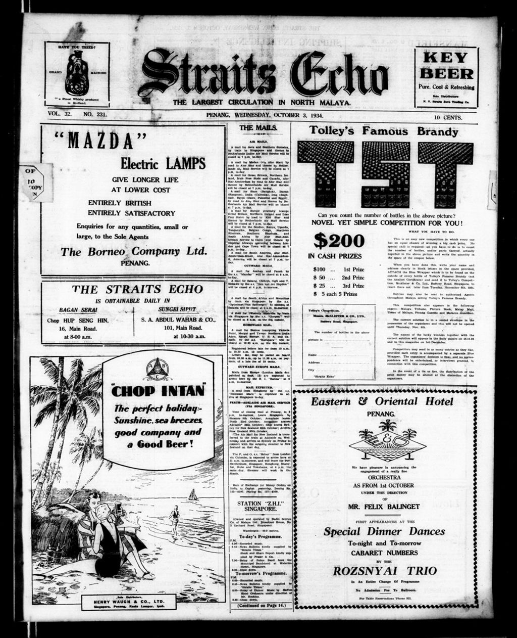 Miniature of Straits Echo 03 October 1934