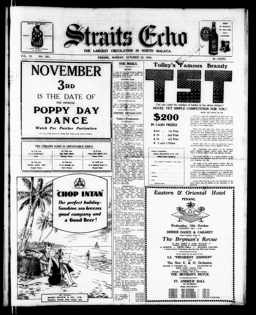 Miniature of Straits Echo 22 October 1934