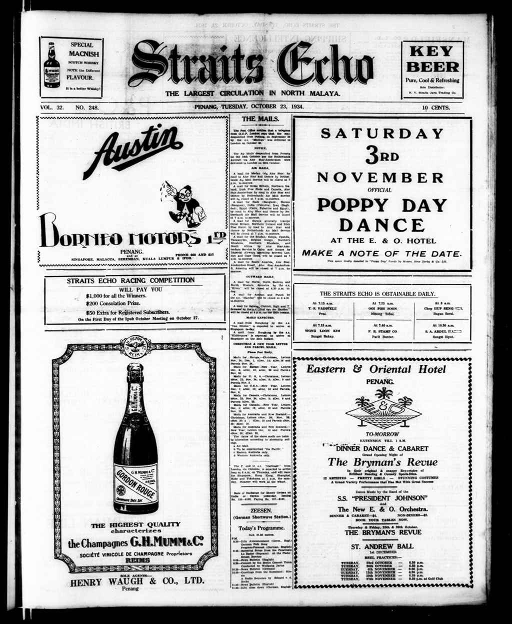 Miniature of Straits Echo 23 October 1934