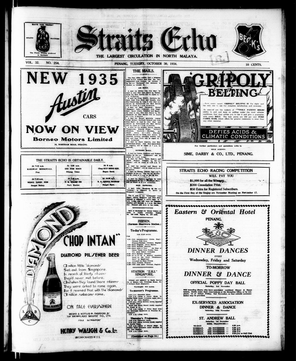 Miniature of Straits Echo 30 October 1934