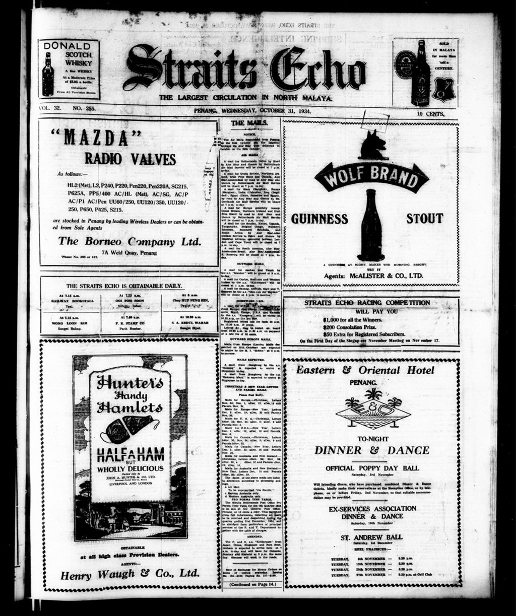 Miniature of Straits Echo 31 October 1934