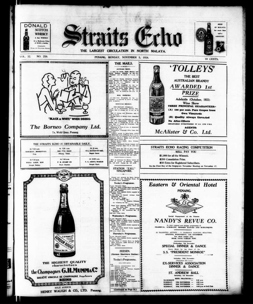 Miniature of Straits Echo 05 November 1934