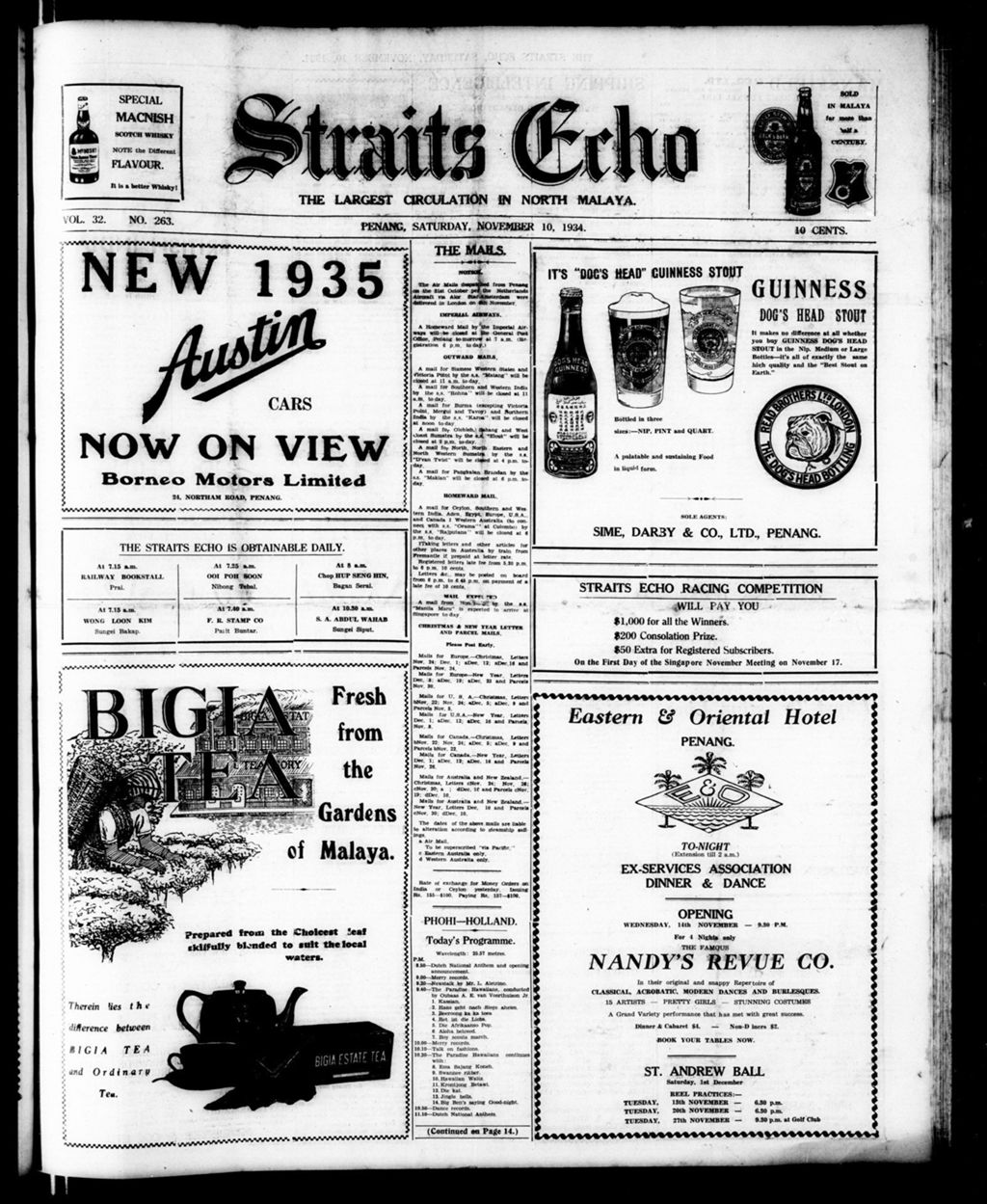 Miniature of Straits Echo 10 November 1934