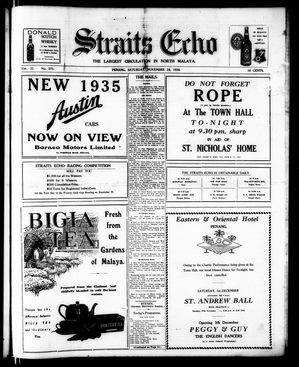 Miniature of Straits Echo 24 November 1934