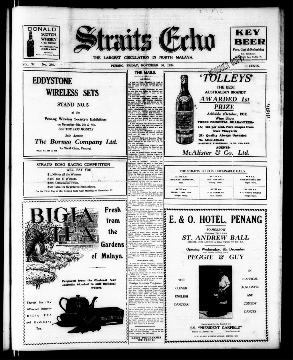 Miniature of Straits Echo 30 November 1934