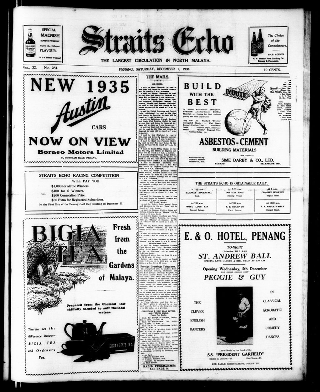 Miniature of Straits Echo 01 December 1934