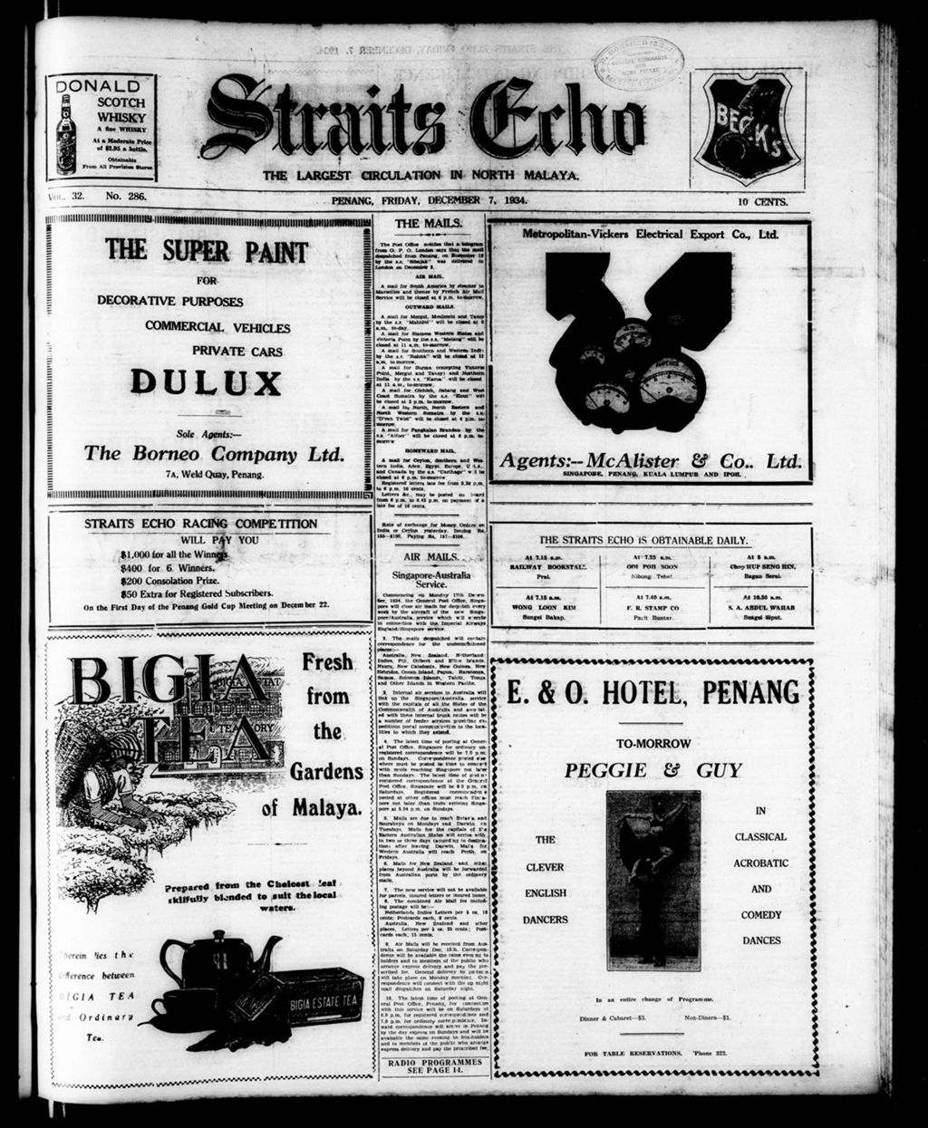 Miniature of Straits Echo 07 December 1934