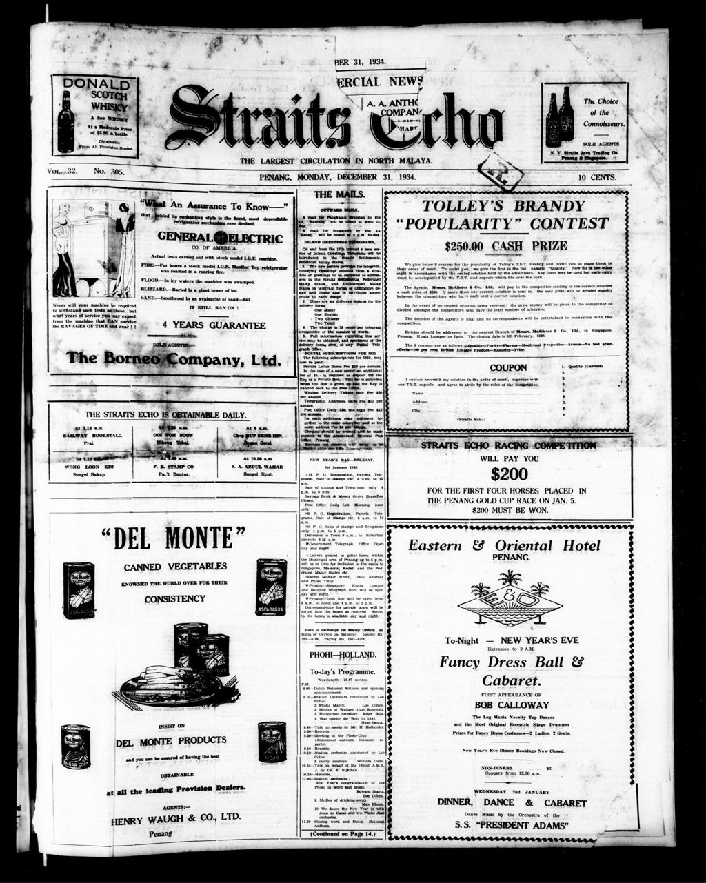 Miniature of Straits Echo 31 December 1934