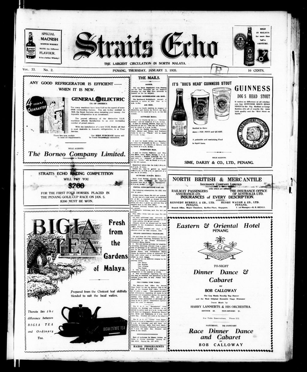 Miniature of Straits Echo 03 January 1935