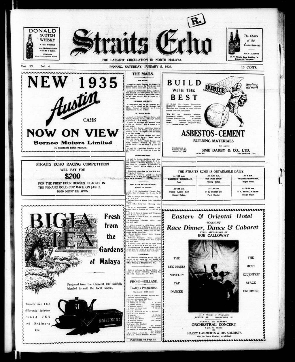 Miniature of Straits Echo 05 January 1935