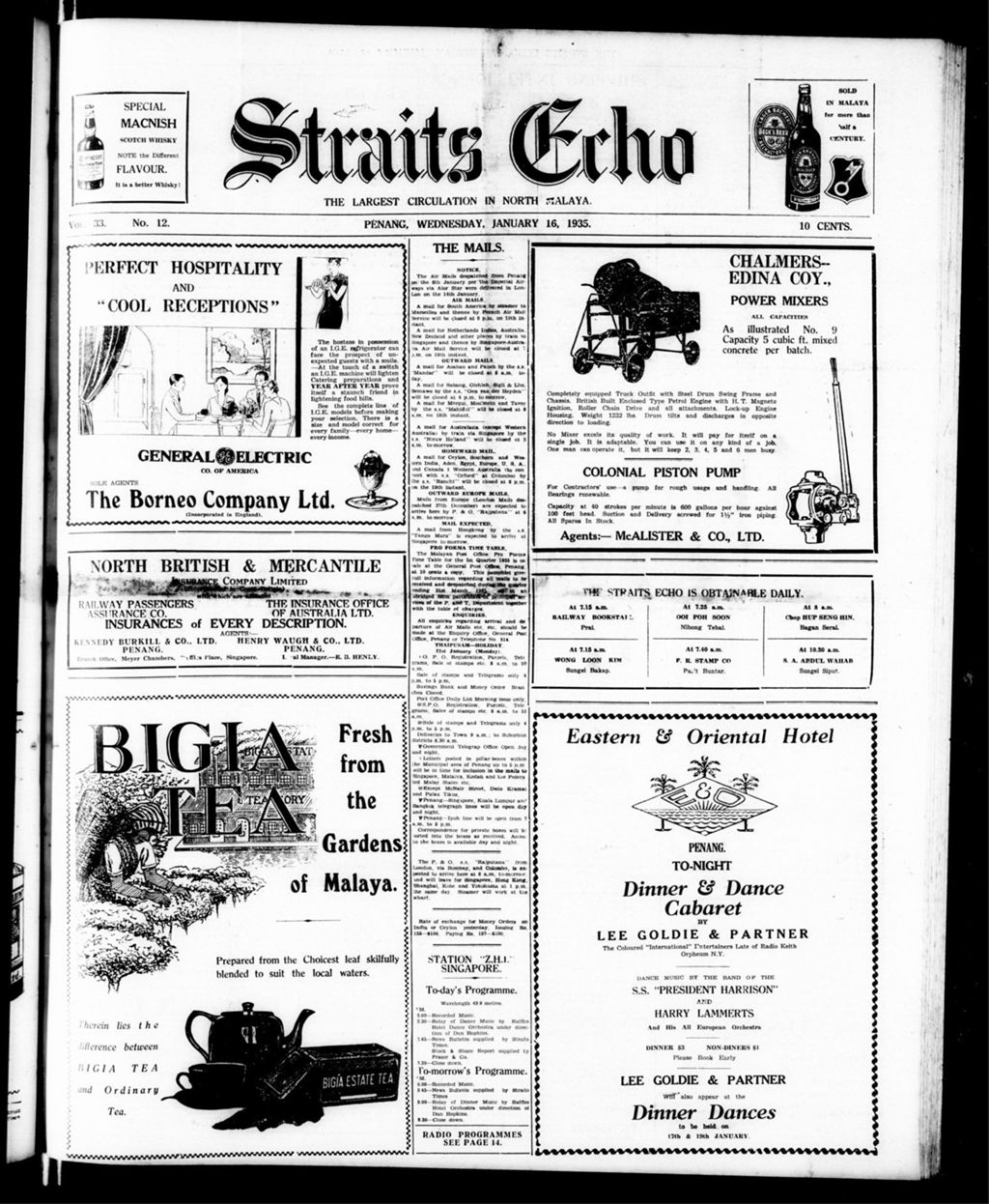 Miniature of Straits Echo 16 January 1935