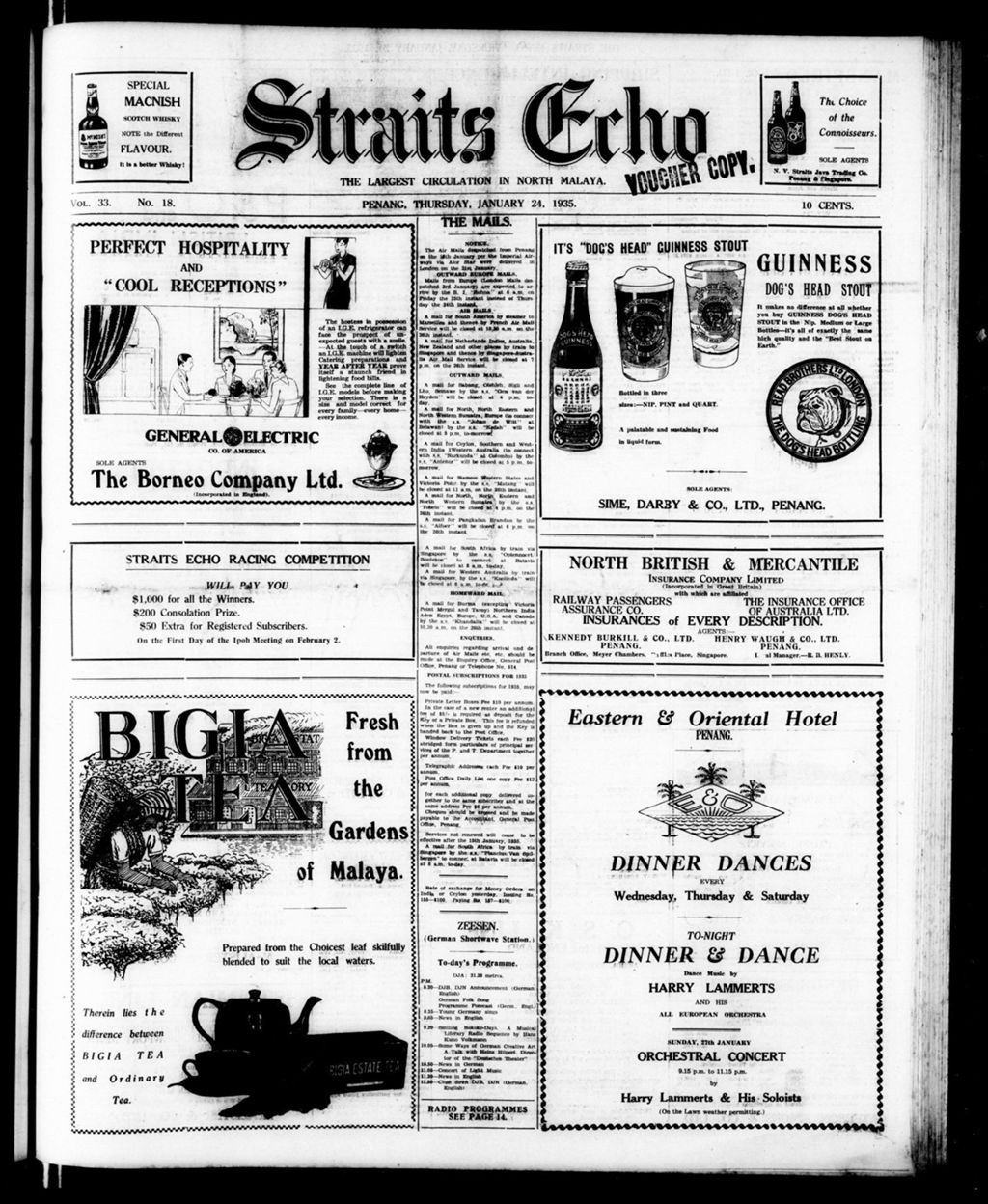 Miniature of Straits Echo 24 January 1935