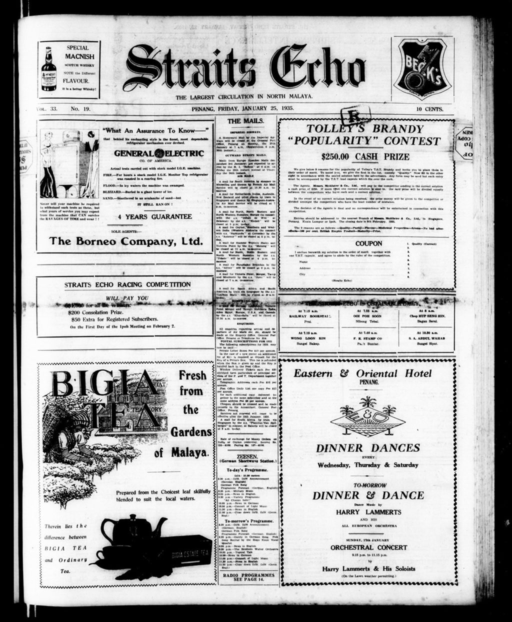 Miniature of Straits Echo 25 January 1935