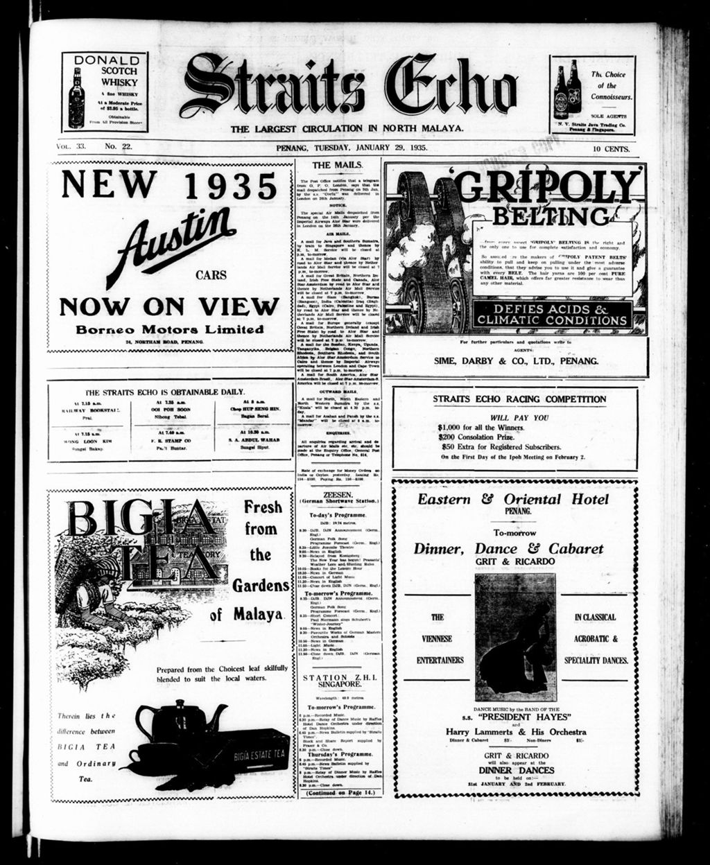 Miniature of Straits Echo 29 January 1935