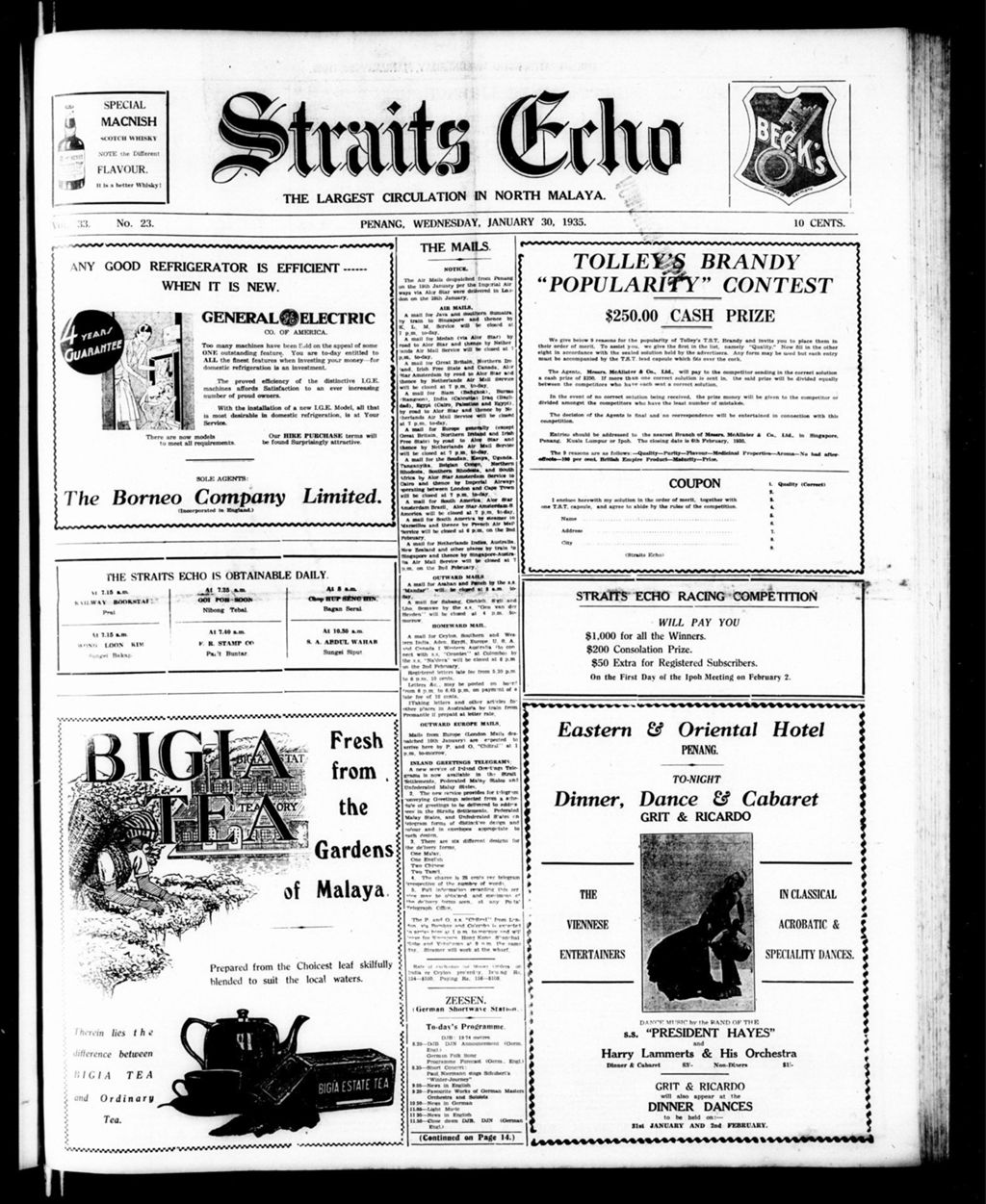 Miniature of Straits Echo 30 January 1935