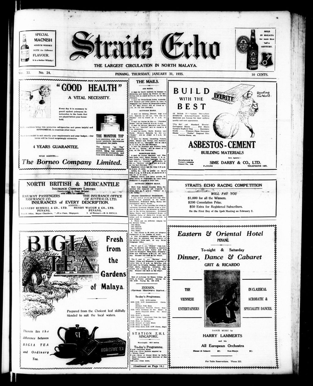 Miniature of Straits Echo 31 January 1935