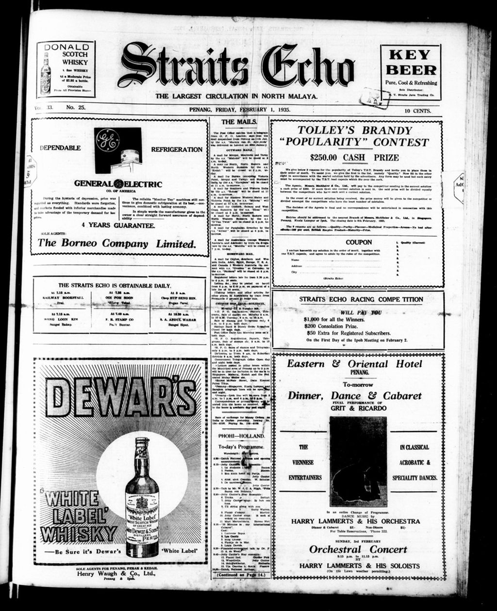 Miniature of Straits Echo 01 February 1935