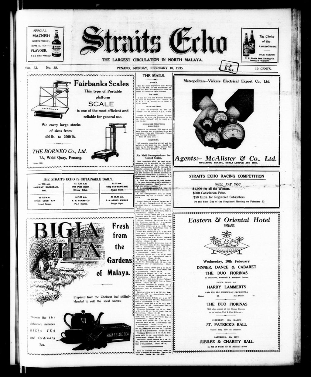 Miniature of Straits Echo 18 February 1935