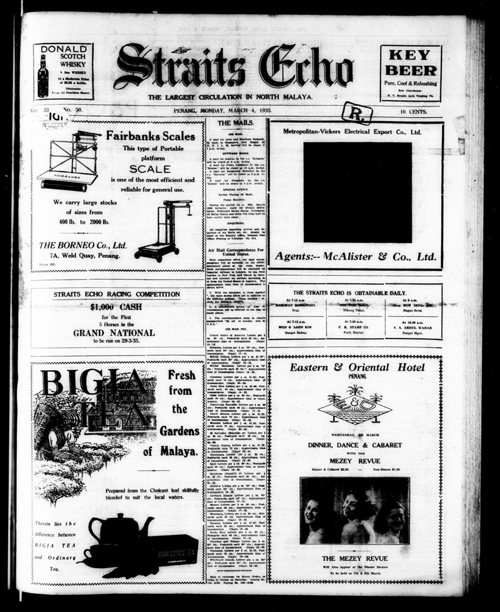 Miniature of Straits Echo 04 March 1935