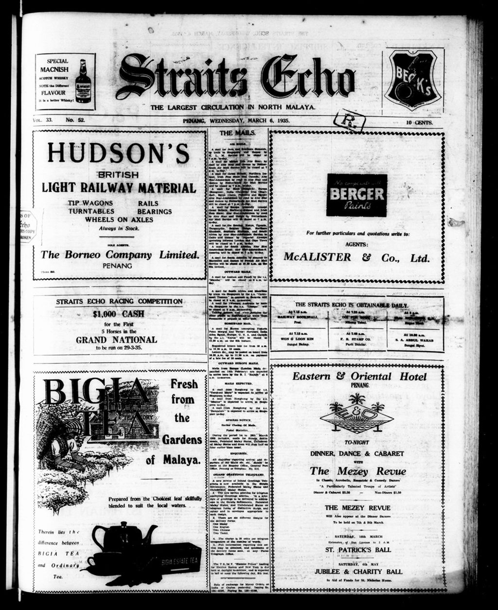 Miniature of Straits Echo 06 March 1935