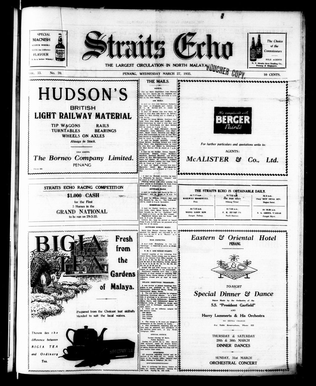 Miniature of Straits Echo 27 March 1935