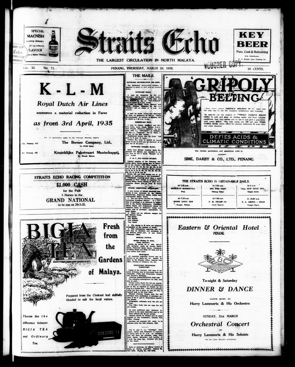 Miniature of Straits Echo 28 March 1935