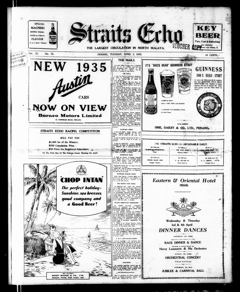 Miniature of Straits Echo 02 April 1935