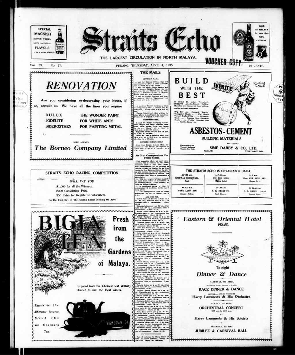 Miniature of Straits Echo 04 April 1935