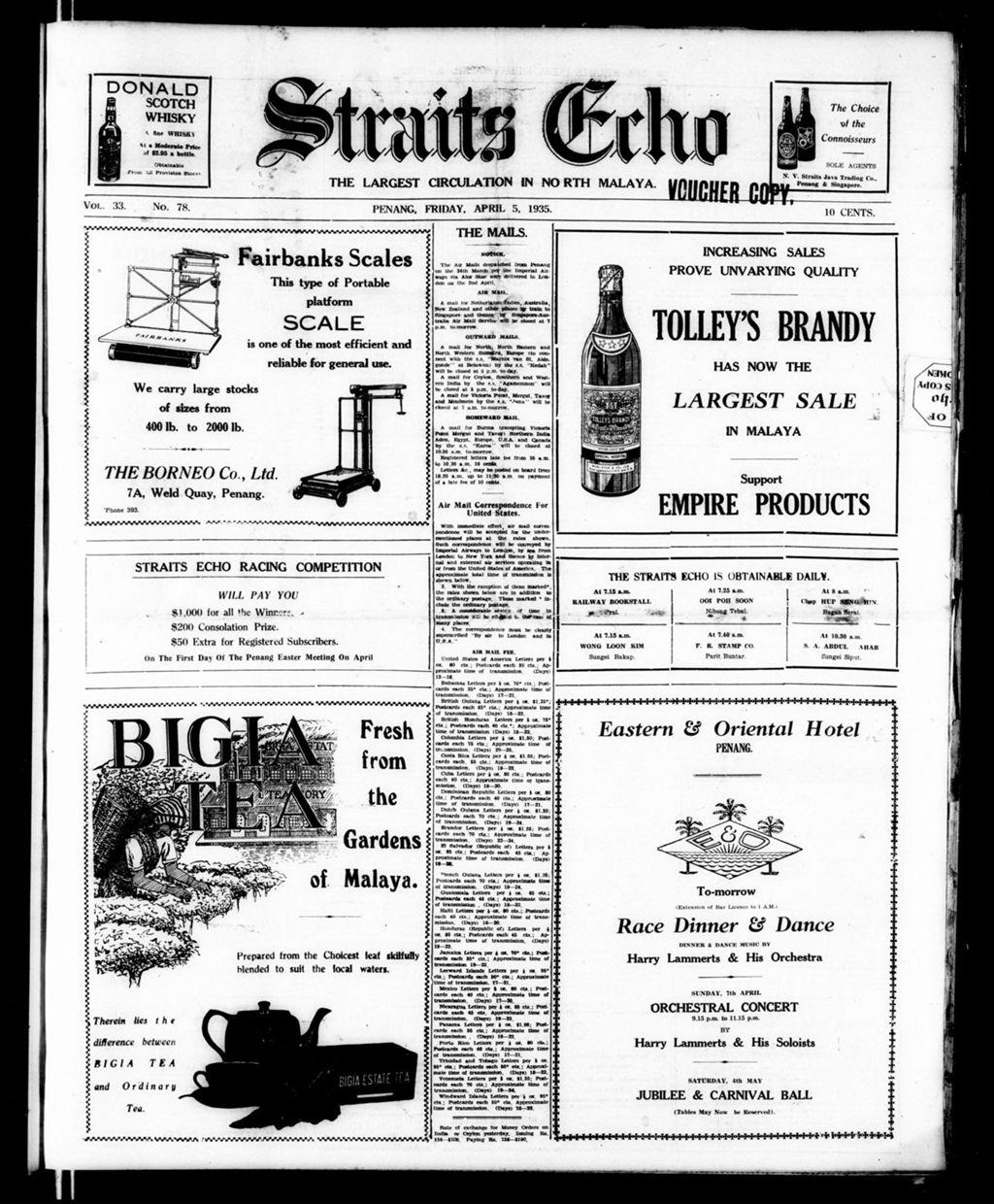 Miniature of Straits Echo 05 April 1935